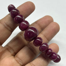 Natural Ruby Bracelet | Smooth 7–15mm Rondelle Beads 27 Pcs 157 Carats | Burgundy Red VVS Clarity | Adjustable Gemstone Jewelry