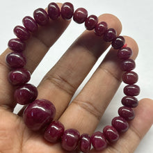 Natural Ruby Bracelet | Smooth 7–15mm Rondelle Beads 27 Pcs 157 Carats | Burgundy Red VVS Clarity | Adjustable Gemstone Jewelry