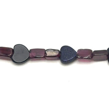 Silver Sunstone Natural Heart with Garnet Tube Beads Semi Bracelet