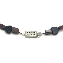 Silver Sunstone Natural Heart with Garnet Tube Beads Semi Bracelet