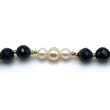 Tourmaline Natural Faceted Ball & Plain Pearl Gemstone Bracelet