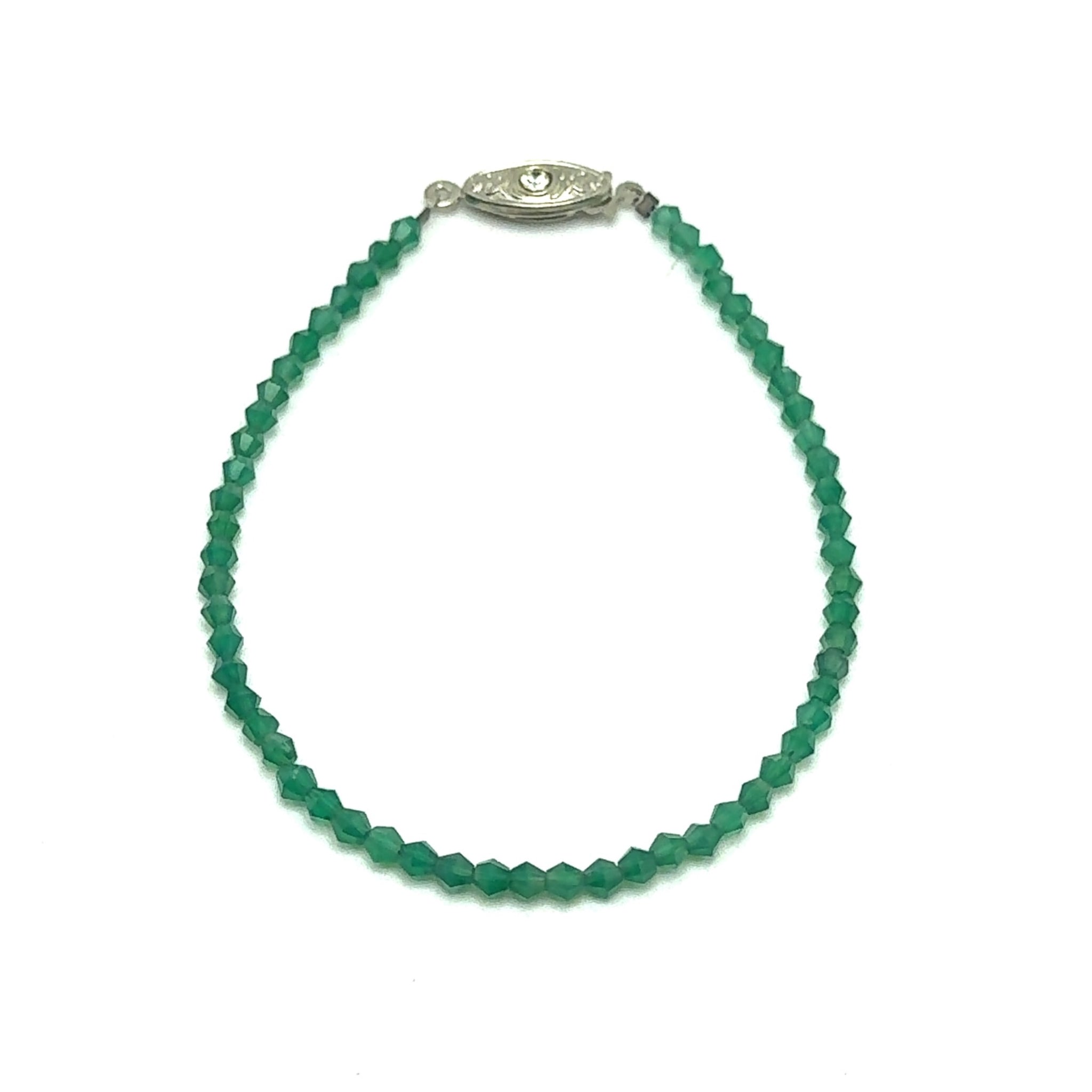 Green Onyx Natural Fancy Facet Beads Semiprecious Bracelet