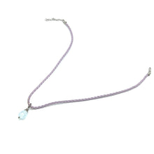 Pendant Light Blue Glass 16mm Drop With Handcrafted Purple Twisted Cord  Necklace Inspired By Calming Tones And Creativity