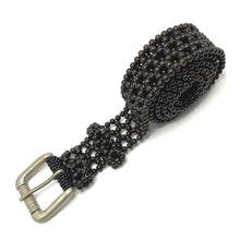 Handcrafted Black Pearl Frame Style Buckled Belt Unique Giftware