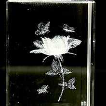 3D Crystal Rose Floral Keychain Laser Engraved