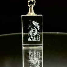 3D Crystal Dolphin Dance Keychain Laser Engraved