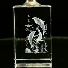 3D Crystal Dolphin Dance Keychain Laser Engraved