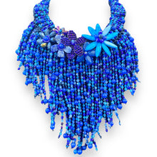 Handmade Waterfall Necklace Royal Blue 18