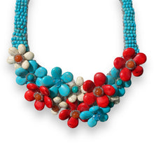 Handmade Gorgeous Bib Choker Turquoise & Red Agate 20