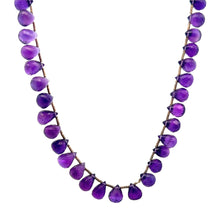 Natural Amethyst Africa Briolette Drop Gemstone Necklace Jewelry