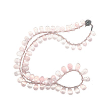 Natural Handmade Necklace Rose Quartz Gemstone Faceted Dew Drop Jewelry