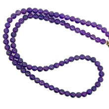 Natural Amethyst Africa Plain Ball 5mm Gemstone Necklace Jewelry