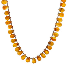 Natural Handmade Necklace Citrine Gemstone Faceted Dew Drop Jewelry