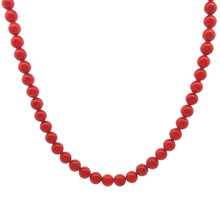 Natural Coral Gemstone 5mm Ball Semiprecious Necklace