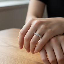 18K White Gold Natural Round Diamond Full Eternity Band Ring | Classic Wedding Anniversary Jewelry