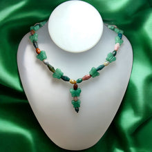 Natural Jasper & Butterfly Jade Earthy Gemstone Handmade Necklace