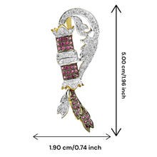 18K Yellow Gold Pendant Earring with Ruby & Diamond Natural Feather Design Jewellery Set