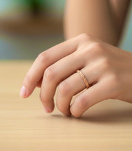 18K Rose Gold Hammered Wedding Band | Handmade Minimalist Stackable Ring | Elegant Bridal Jewelry