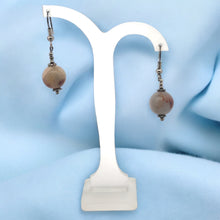 Brown Jasper 12mm Ball Plain Dangle Gemstone Earrings