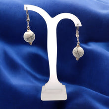 White Howlite 12mm Ball Plain Dangle Gemstone Earrings