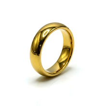 Tungsten Ring Domed Gold Glossy High Polished Band
