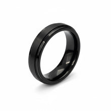 Tungsten Ring Center Raised Black Brushed Matte Finish Band