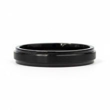 Tungsten Ring Center Raised Black Brushed Matte Finish Band