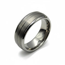 Tungsten Ring Silver Brushed Center Stripe Stylish Band