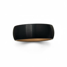 Tungsten Ring Brushed Matte Finish With Inside Gold Dome Edge Band