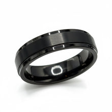 Tungsten Ring Center Raised Black Brushed Matte Finish Band
