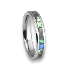 Tungsten Ring Mother Of Pearl Inlay Unique Band