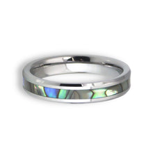 Tungsten Ring Mother Of Pearl Inlay Unique Band
