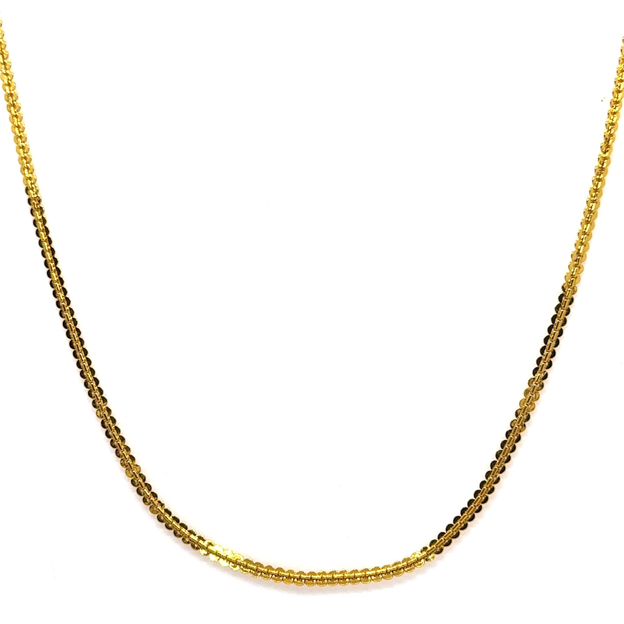 Interlocking Discs Patterned Link Gold Plated Chain Necklace Jewelry
