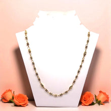 Barrel shaped links with engraved beads gold plated Chain Necklace Jewelry