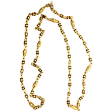Barrel shaped links with engraved beads gold plated Chain Necklace Jewelry