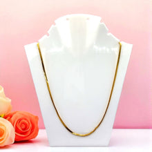Textured Flat Flexi Gold Plated Chain Necklace Jewelry