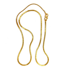 Textured Flat Flexi Gold Plated Chain Necklace Jewelry