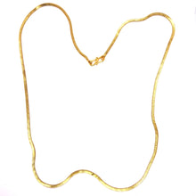 Textured Flat Flexi Gold Plated Chain Necklace Jewelry