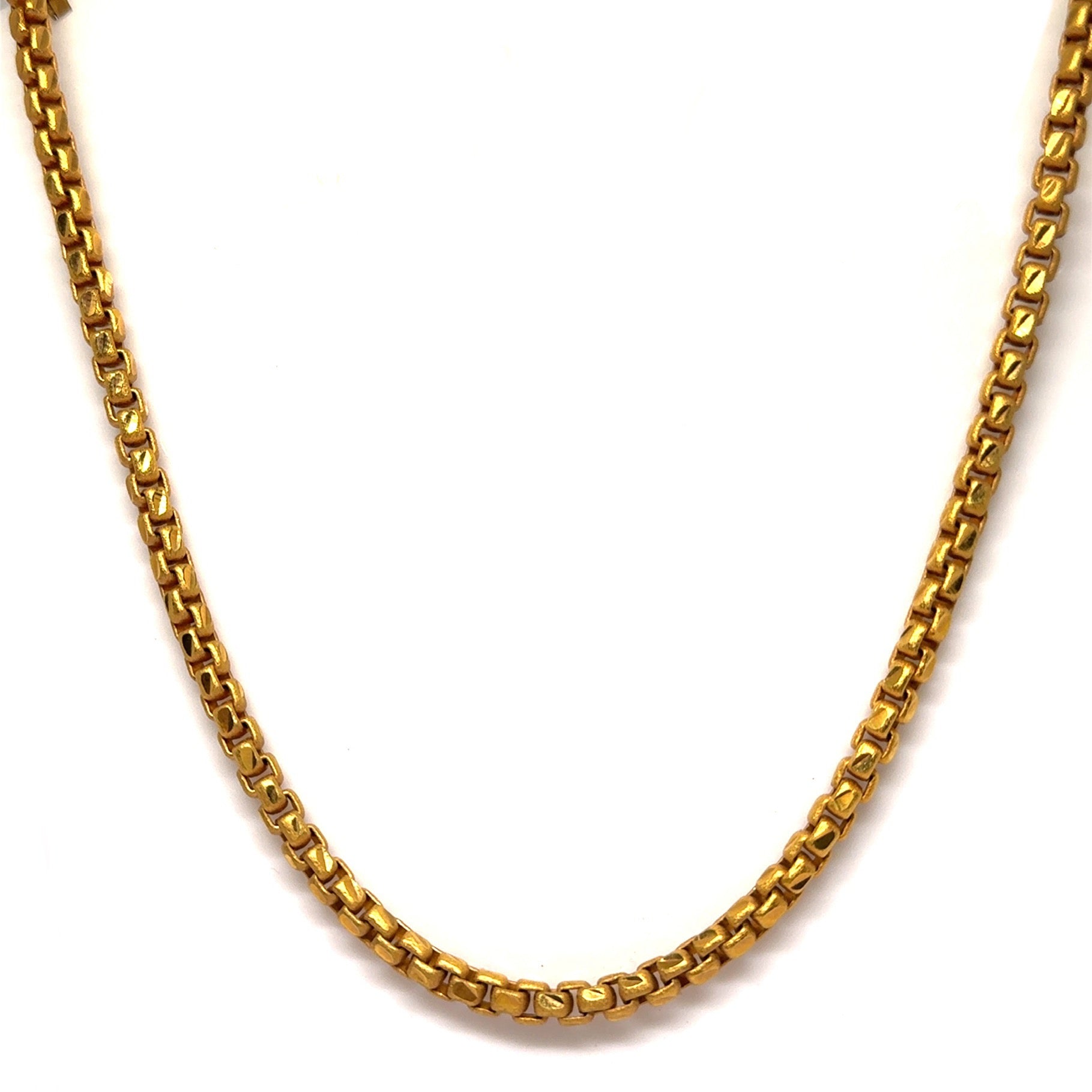 Gold Plated Box Flexi Chain Necklace Jewelry