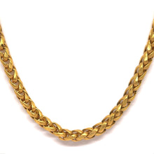 Gold plated Square Wheat Engraved Chain Gold Plated Necklace Jewelry
