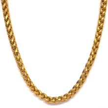 Gold plated Square Wheat Engraved Chain Gold Plated Necklace Jewelry