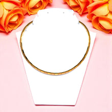 Gold Plated Classic Matte and Shiny Square Linked Choker Jewelry