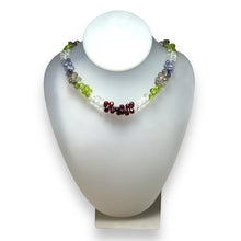 Natural Handmade Necklace Rodholite, White Topaz,Peridot, Iolite, Smoky Quartz Gemstone Faceted Dew Drop Jewelry
