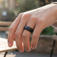 Tungsten Ring Brushed Matte Finish With Inside Gold Dome Edge Band