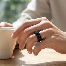 Tungsten Ring Domed Black Glossy High Polished Band