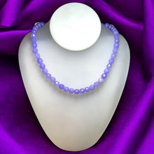 Natural Purple Jade Facet Ball Gemstone Necklace