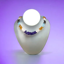 Natural Handmade Necklace Citrine, Blue Topaz, Amethyst, Smoky Quartz and Rose Quartz Gemstone Faceted Dew Drop Jewelry