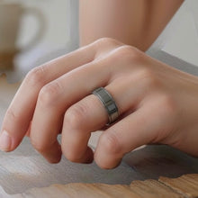 Tunsten Ring Silver Polish Stepped Edge Stylish Band