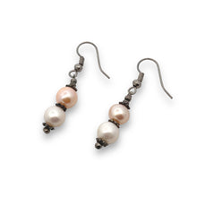 Multi Pearl 7.5mm Round Plain Dangle Gemstone Earrings