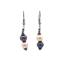 Multi Pearl 7.5mm Round Plain Dangle Gemstone Earrings